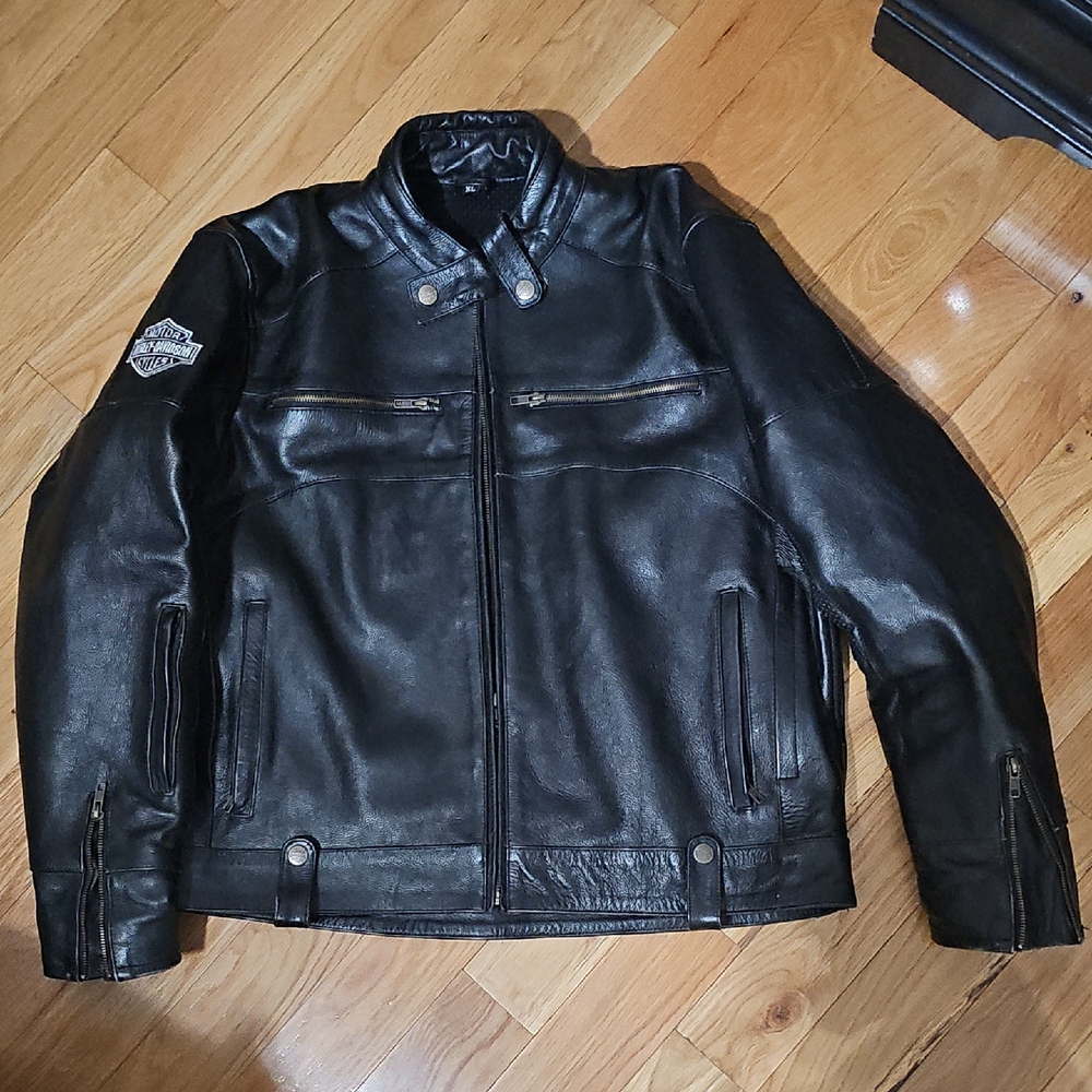 Mens Leathet Harley-Davidson Black Leather Bomber Jacket